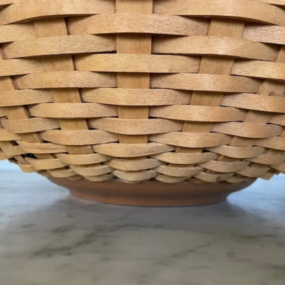 LONGABERGER Hostess Woven Bowl Basket XL 13” Round Handwoven Brown Retired